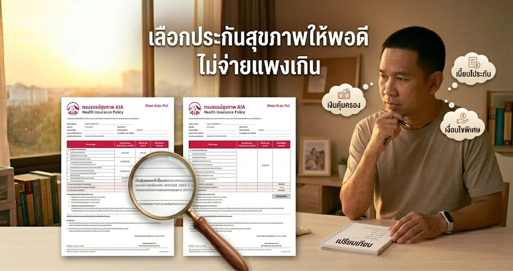 วิธีเลือกประกันสุขภาพที่ใช่ เปรียบเทียบแผนประกันสุขภาพ AIA ขอนแก่น
