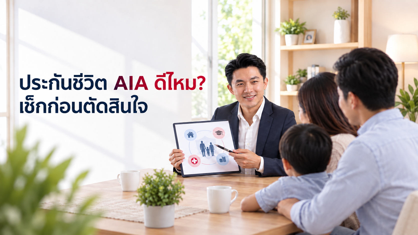 ครอบครัววางแผนประกันชีวิต AIA ร่วมกับตัวแทน